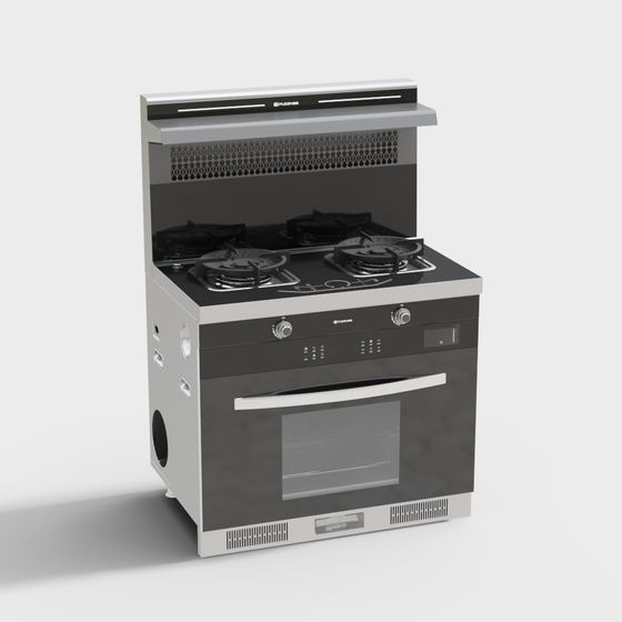 Elegant 3D Kitchen Stove Model for Modern Designs