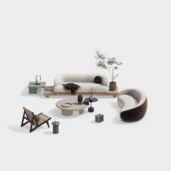 Urban Living Room 3D model