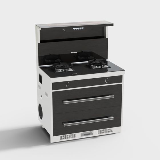 Sleek Modern Kitchen Stove 3D model