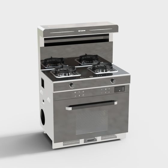 Stylish Gas Stove 3D model for Contemporary Cooking