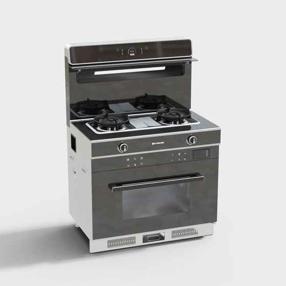 Modern 3D Gas Stove Model for Kitchen Design