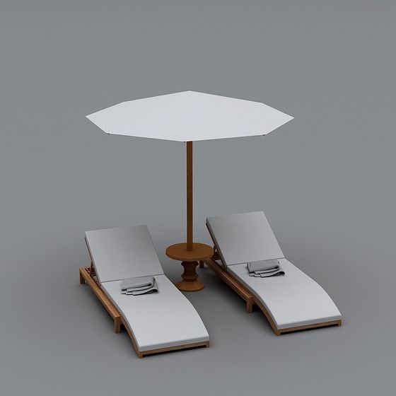 Relaxing Beach Lounge Set 3D model