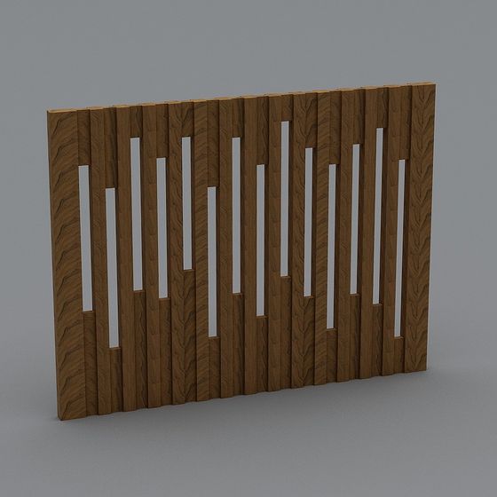 Wooden Louver 3D model in Low Poly Style