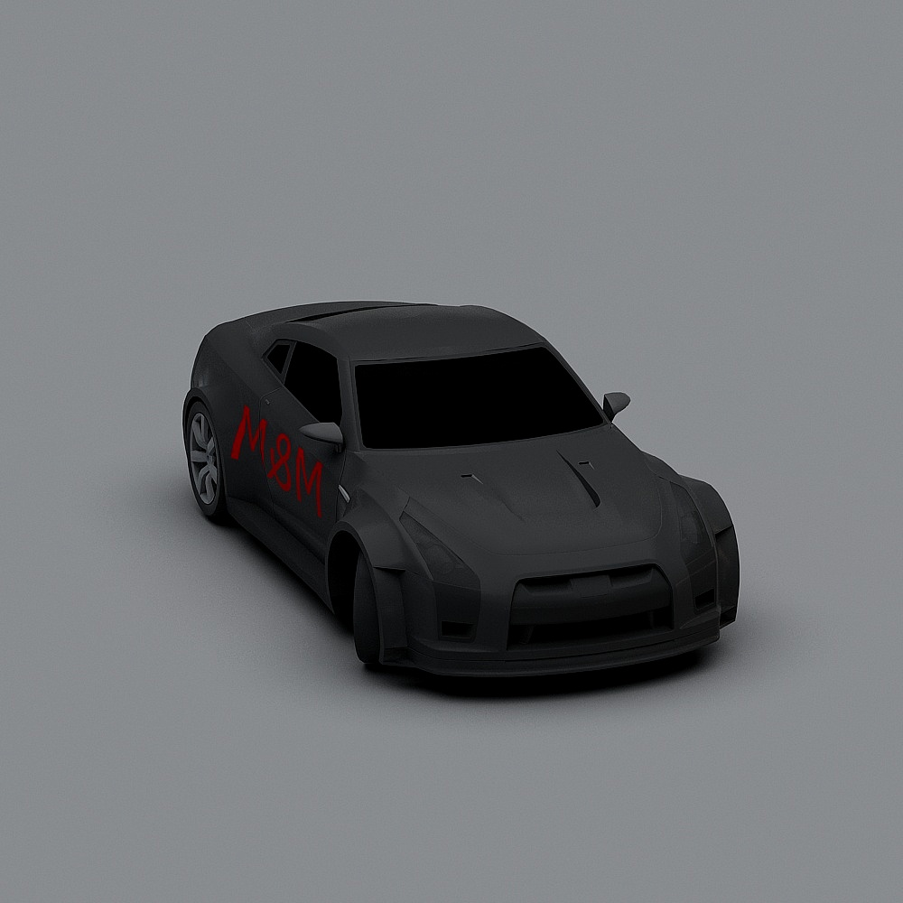 Futuristic Low-Polygon Sports Car 3D model