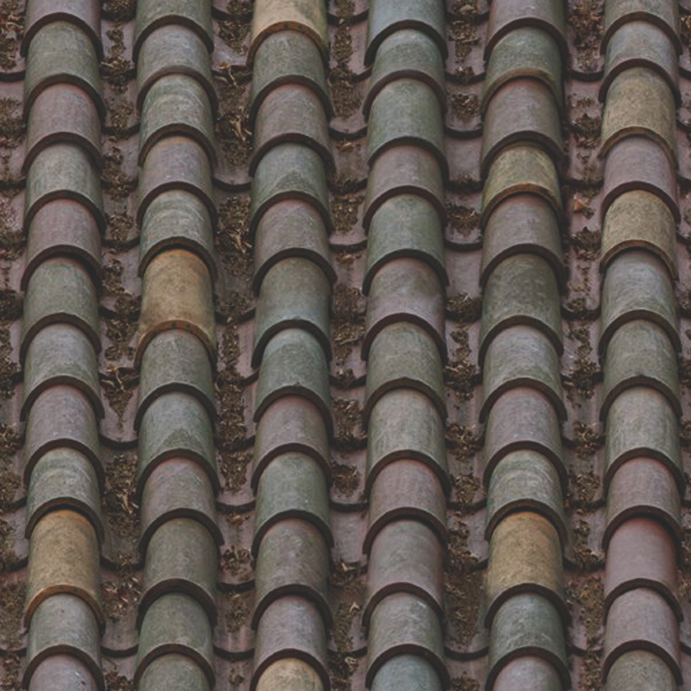 Painted pottery tile