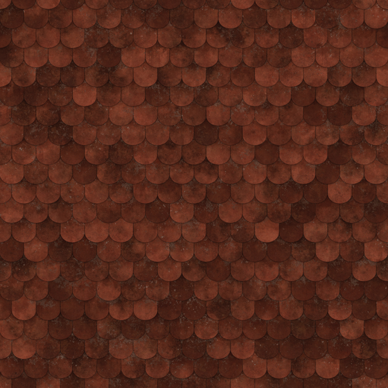 Stylish Painted Pottery Tile in Brown 3D Model