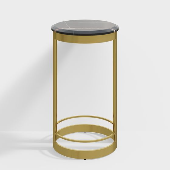 Elegant Golden Round Table 3D model