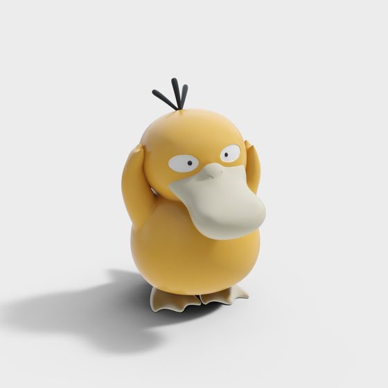 Charming Low-Poly Yellow Duck 3D Model