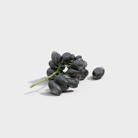 Natural Black Grape 3D Model for Creative Projects