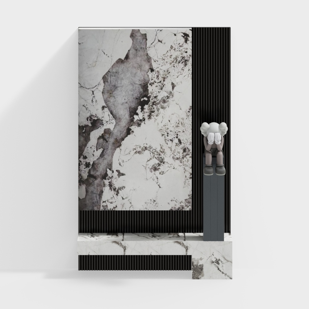 Light luxury rock slab entrance background wall