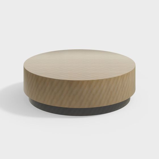 Low-Poly Round Wooden Base 3D model