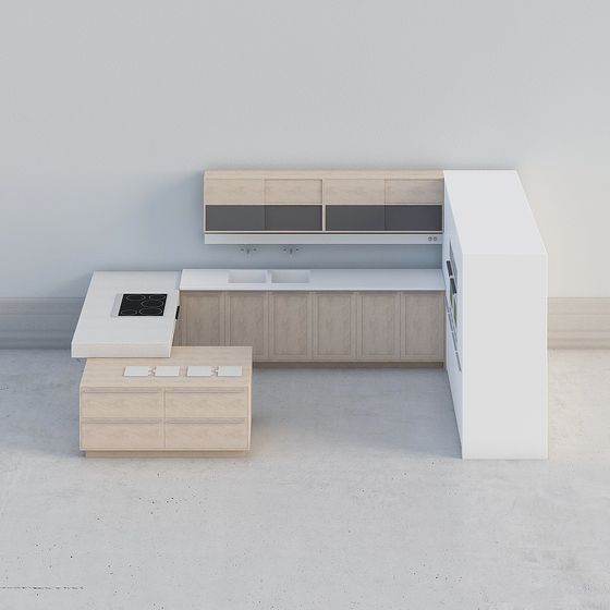 Stylish Kitchen Design 3D model for Contemporary Spaces