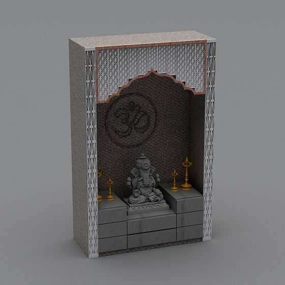 Indian Temple Altar Low Poly 3D model