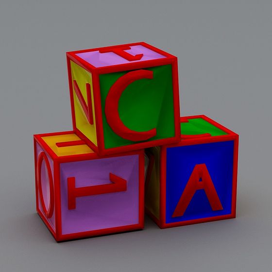 Colorful Building Block Letters 3D model