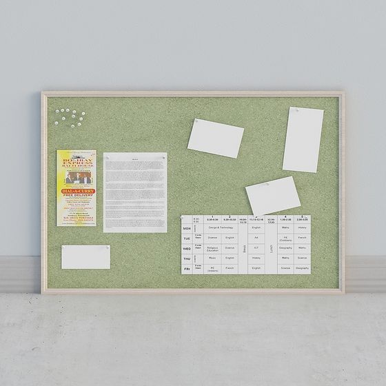 Stylish Office Memo Board 3D model