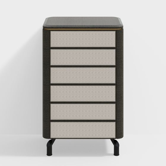 Chic Low-Poly Storage Cabinet 3D model for Modern Interiors