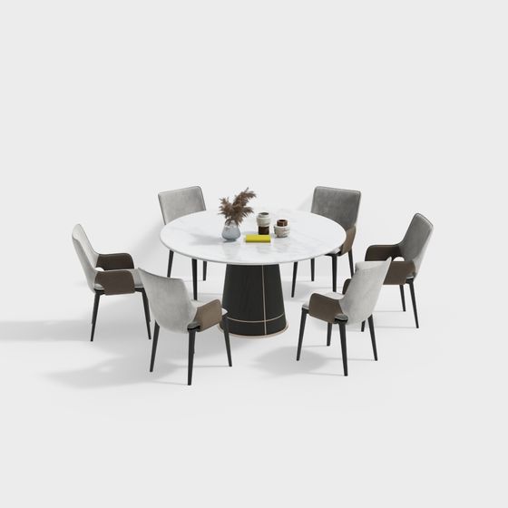 Urban Dining Table and Chairs Set 3D model for Modern Interiors