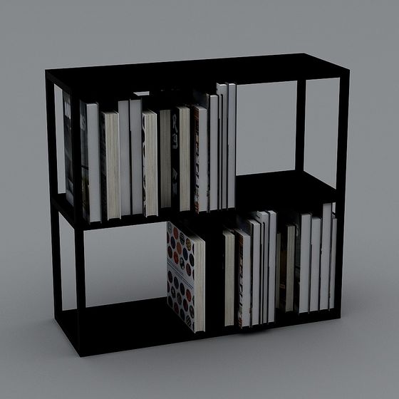 Stylish Low-Polygon Bookshelf 3D model