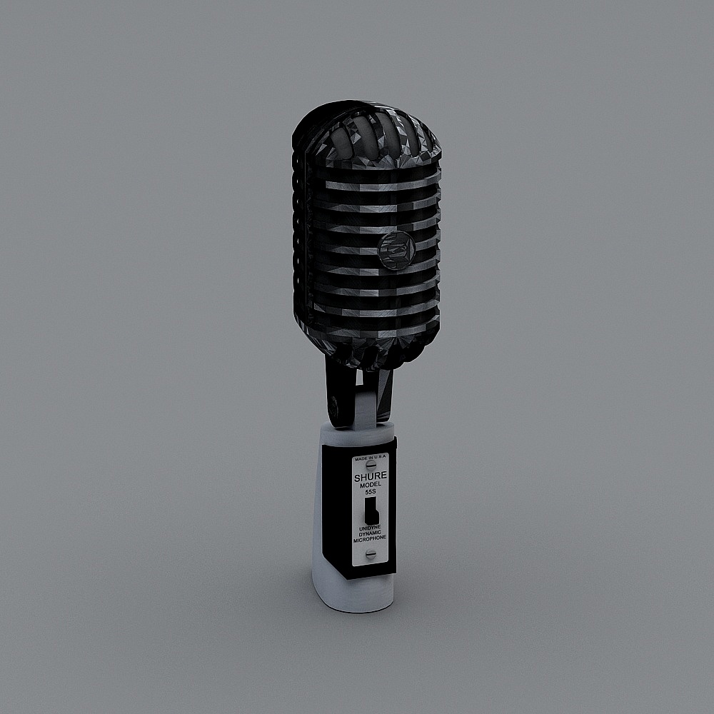Vintage Shure Model 55S Microphone 3D model