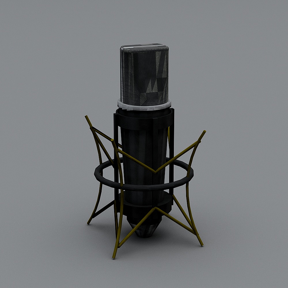Stylish Low-Poly Microphone 3D model
