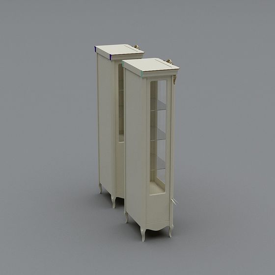 Elegant French Display Cabinet 3D model