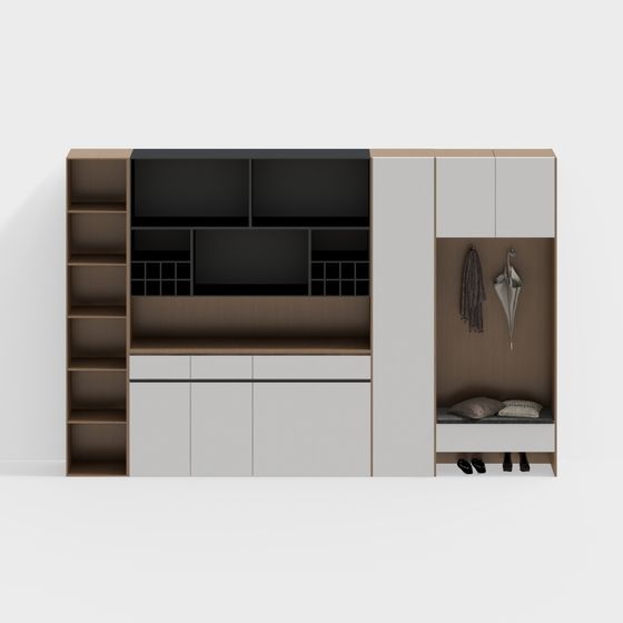 Urban Corner Multi-Purpose Cabinet 3D model for Modern Spaces