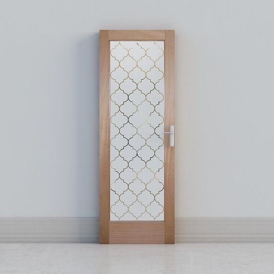 Charming Wooden Door 3D model for Contemporary Spaces