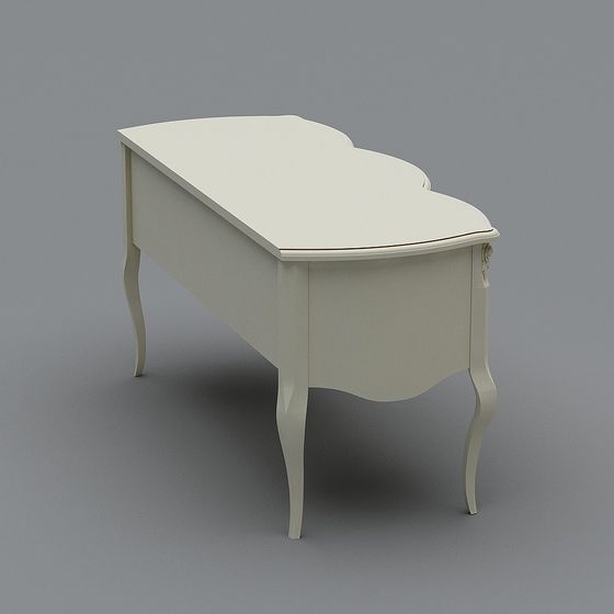 Elegant Rococo Style Vanity Table 3D model