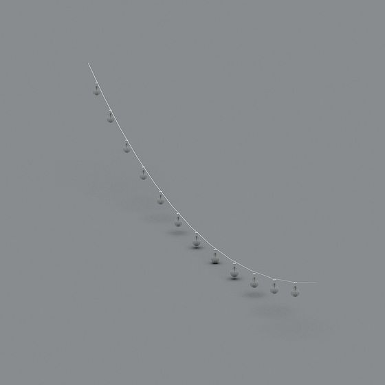 Winding String Lights 3D model with Realistic Textures