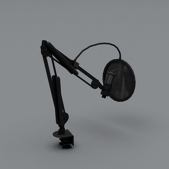 Stylish Broadcaster Microphone Stand 3D model
