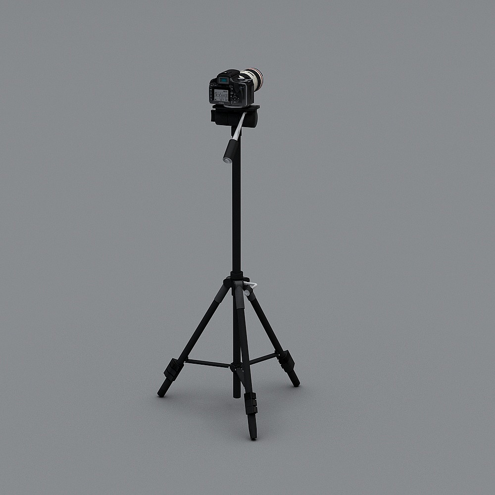 Stylish Low-Poly Camera Tripod 3D model