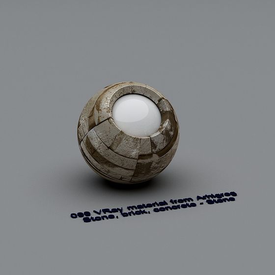 Ancient Stone Sphere 3D model
