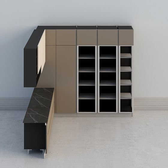 Urban Corner Bookshelf 3D Model