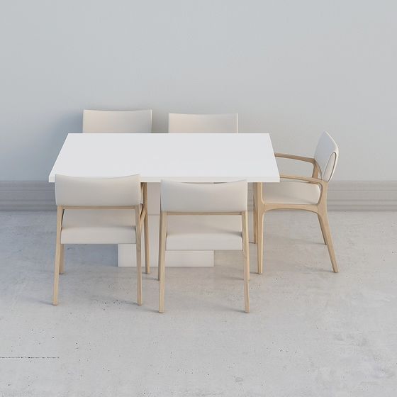 Minimalist Dining Set 3D model for Contemporary Spaces