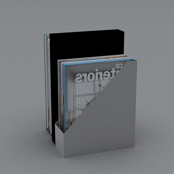 Chic Low-Poly Magazine Rack 3D model for Contemporary Spaces