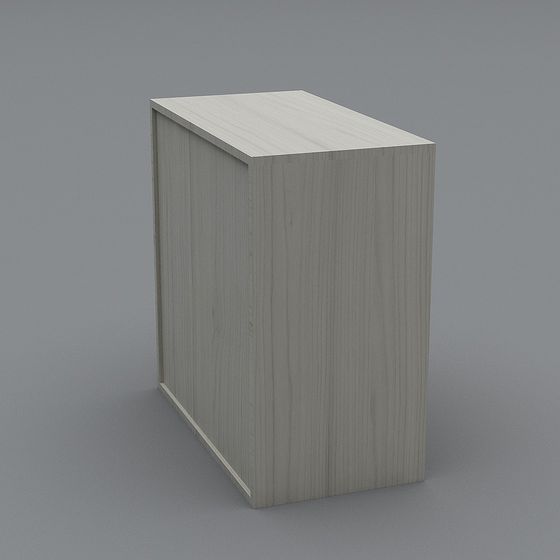 Elegant Low-Polygon Wooden Side Table 3D model