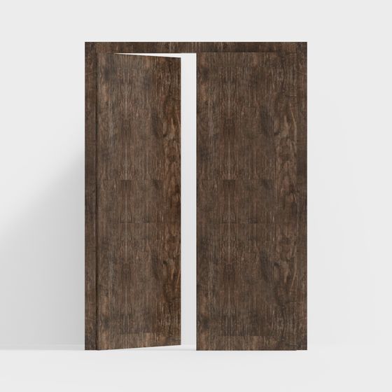 Vintage Oak Double Door 3D model
