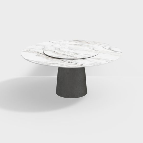 Minimalist Marble Round Table 3D model
