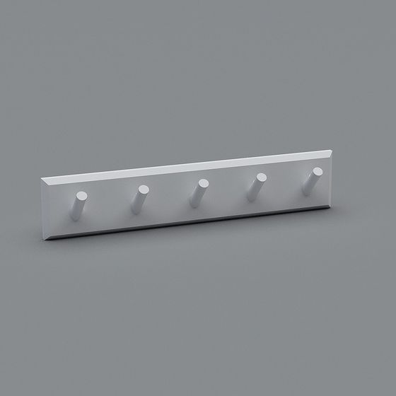 Minimalist 5-Hook Wall Rack 3D model
