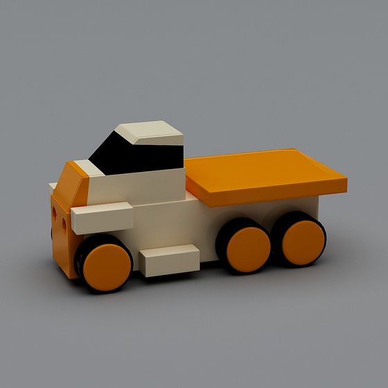 Vibrant Low-Poly 3D Truck Model