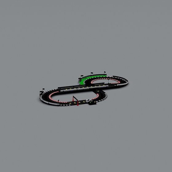 Low-Poly Racing Track 3D model
