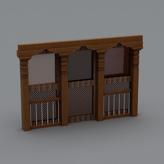 Elegant Low Poly Entrance 3D model for Creative Projects