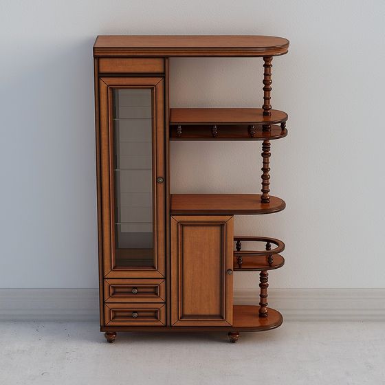Charming Vintage Bookshelf 3D Model for Creative Spaces