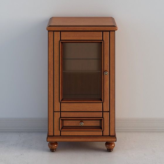Vintage Wooden Storage Cabinet 3D model