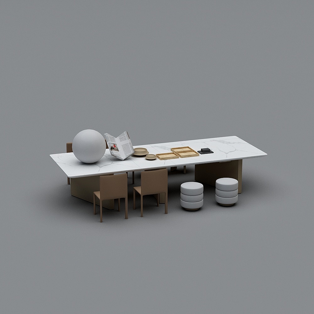 Combinaison de table et chaises de négociation modernes décontractées