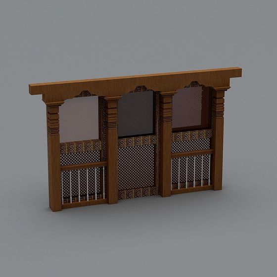 Mystical Low-Poly Screen 3D model from Ancient Palaces