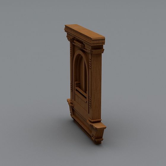 Elegant Vintage Wood Door Frame 3D model