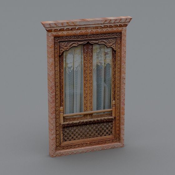 Vintage Window Frame 3D Model