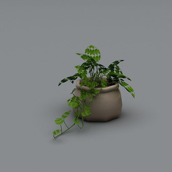 Urban Greenery Low-Poly 3D Model