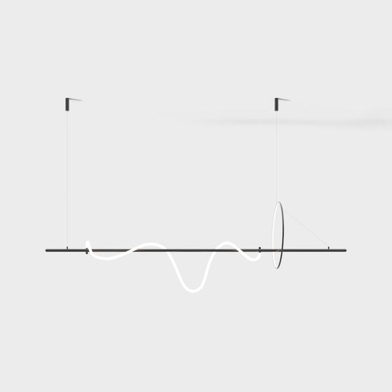 Sleek Streamlined Pendant Light 3D model